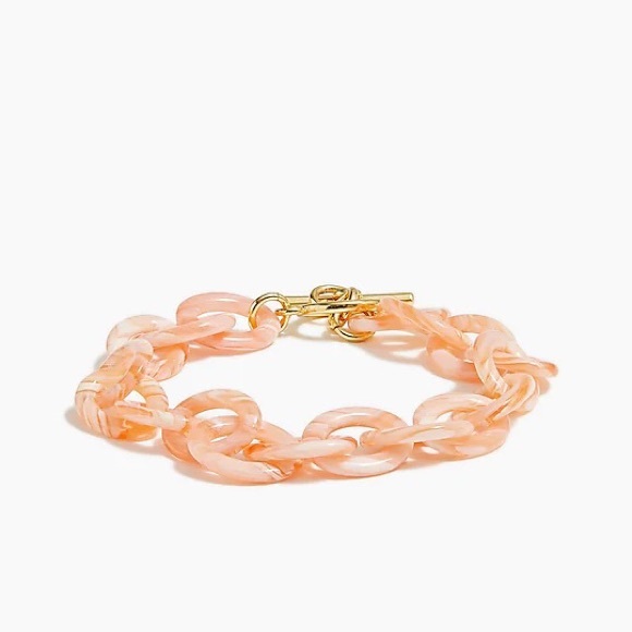 J. Crew Coral Tortoise Acetate Link Bracelet - Picture 3 of 3